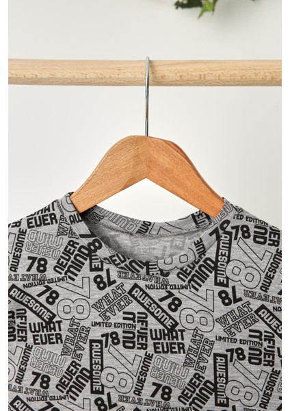 Gri Kız Çocuk Kısa Kollu Bisiklet Yaka Terletmez, Rahat Pamuklu Penye T-Shirt modelleri