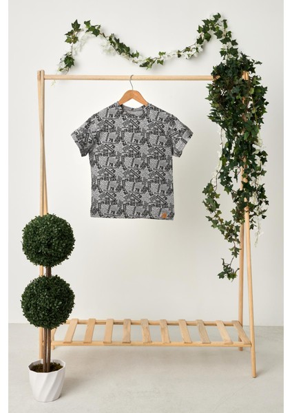 Gri Kız Çocuk Kısa Kollu Bisiklet Yaka Terletmez, Rahat Pamuklu Penye T-Shirt fırsatları