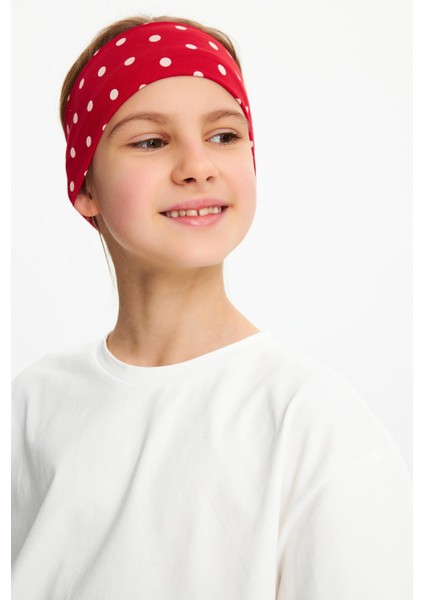 Kırmızı Puantiyeli-Beyaz Kız Pamuklu Penye T-Shirt Bandana 2^li Takım -Spor Rahat Best Of Koleksiyon 3 fiyatları