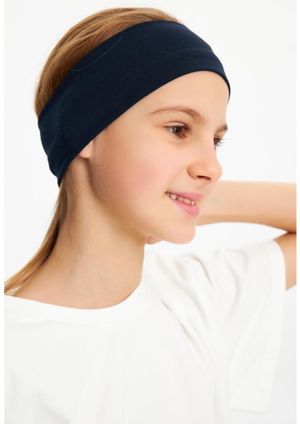 Lacivert-Beyaz Kız Pamuklu Penye T-Shirt Bandana 2^li Takım -Spor Rahat Best Of Koleksiyon 3 fiyatları