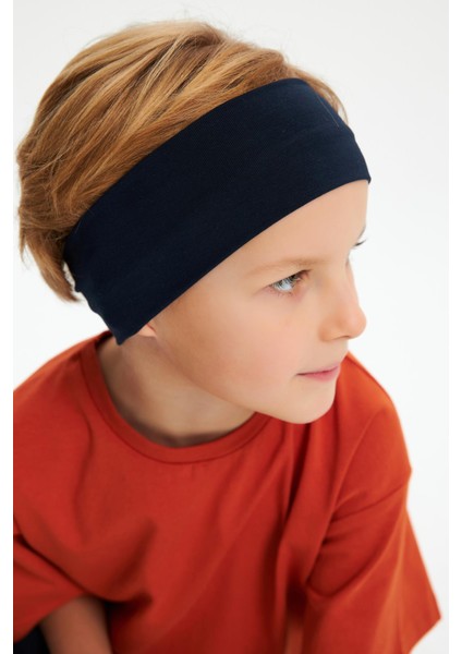 Lacivert-Kiremit Erkek Çocuk Pamuklu Penye Oversize Gri T-Shirt Lacivert Bandana 2'li Takım fiyatları