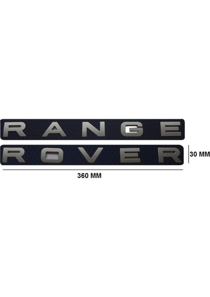 Range Rover Yazısı Koyu Gri 360MM*30MM 7100D