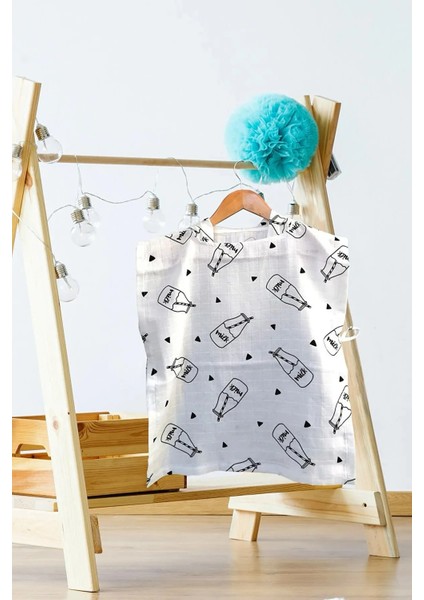 %100 Pamuk Müslin Kumaştan Bebek Panço