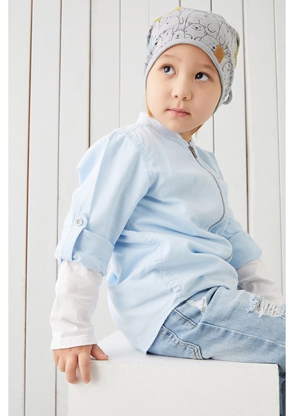 Erkek Çocuk Gri İp 4 Mevsim Şapka Bere Buff Yumuşak Penye indirimleri