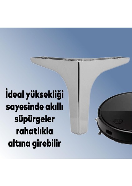 Sedef Lüks Mobilya Kanepe Sehpa Tv Ünitesi Koltuk Ayağı 17 cm Krom Ayakları 4 Adet indirimleri