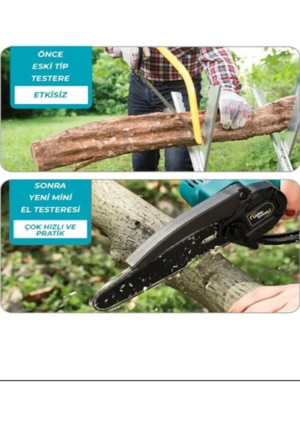 20 cm Pala Akülü Dal Kesme Budama Testere Bıçkı Makinesi