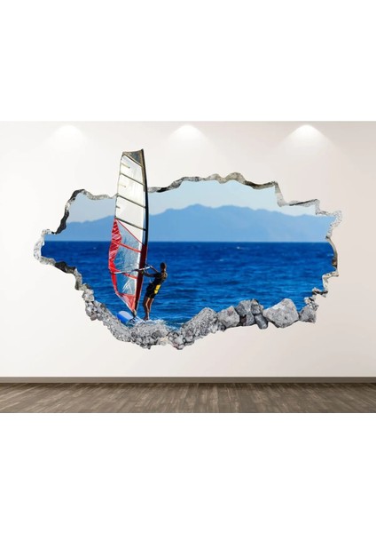 Rüzgar Sörfü Full Hd Baskı 3D Modern Duvar Sticker