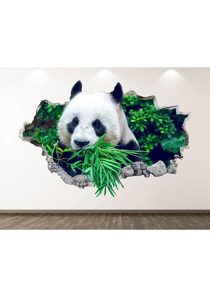 Kt Grup Sevimli Panda Full Hd Baskı 3D Modern Duvar Sticker