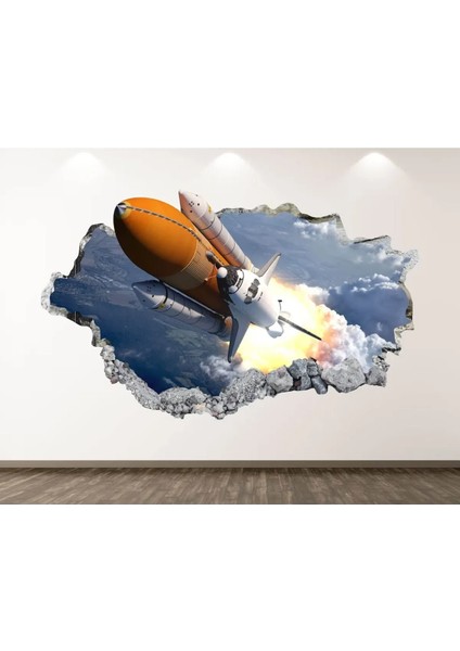 Uzay Mekiği Full Hd Baskı 3D Modern Duvar Sticker