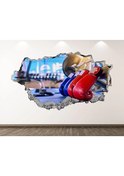 Spor Salonu Eldivenleri Full Hd Baskı 3D Modern Duvar Sticker
