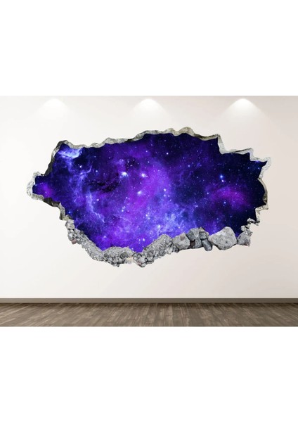 Uzay ve Yıldızlar Full Hd Baskı 3D Modern Duvar Sticker