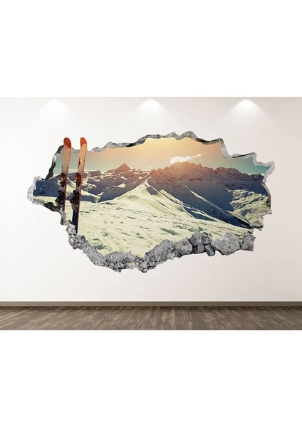 Kayak Dağı Full Hd Baskı 3D Modern Duvar Sticker