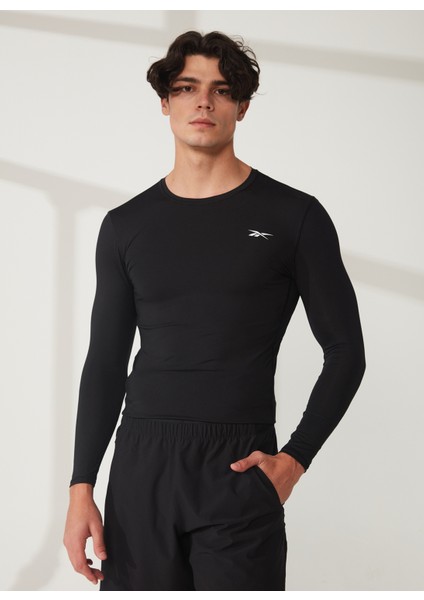 Bisiklet Yaka Siyah Erkek Sweatshırt FP9105 Wor Compr Lo Sleeve Solıd