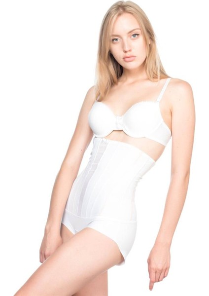 Beyaz Yüksek Bel Tül Slip Lazer Korse modelleri