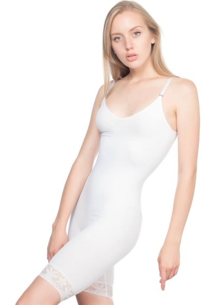 Beyaz Paçalı Dantelli Boy Korse modelleri