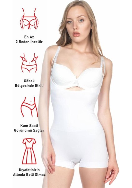 Beyaz Göğsü Açık Kısa Paça Boy Korse fırsatları