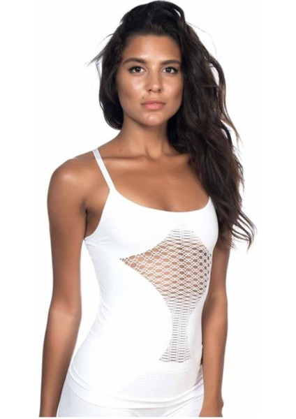 Beyaz Ip Askılı Atlet Korse