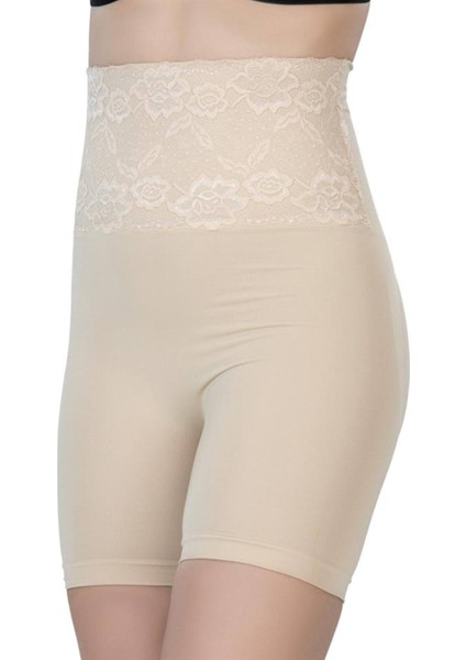Ten Önü Dantelli Yüksel Bel Boxer Korse