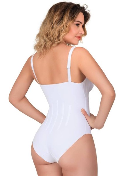 Beyaz Sırt Balenli Emzirme Slip Boy Lazer Korse