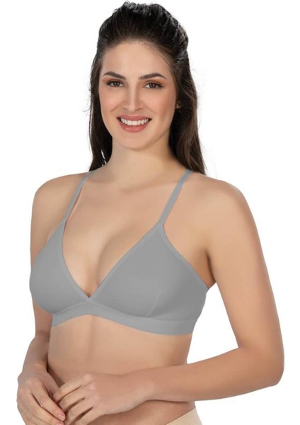 Gri Lazer Kesim Yapıştırma Iz Yapmaz Sütyen