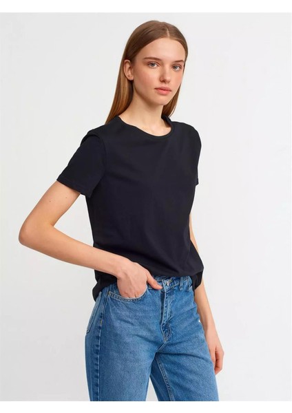 3471 Bisiklet Yaka Basic T-Shirt Siyah