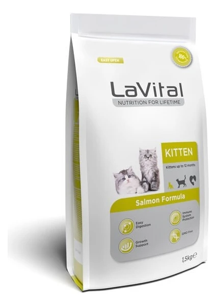 Lavital Kitten Somonlu Yavru Kedi Maması 1,5 kg