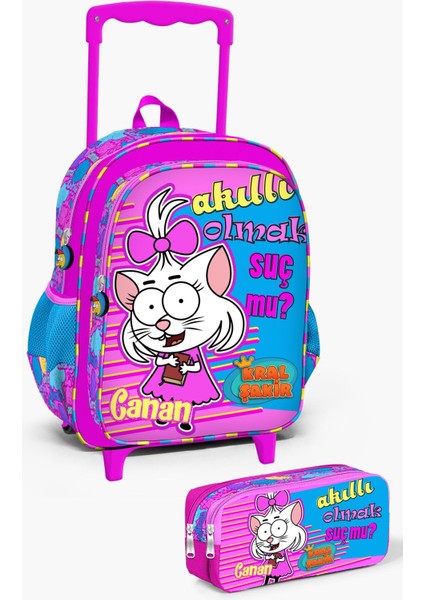 Kral Şakir Pembe Çekçekli 2'li Çanta Seti SET0233118