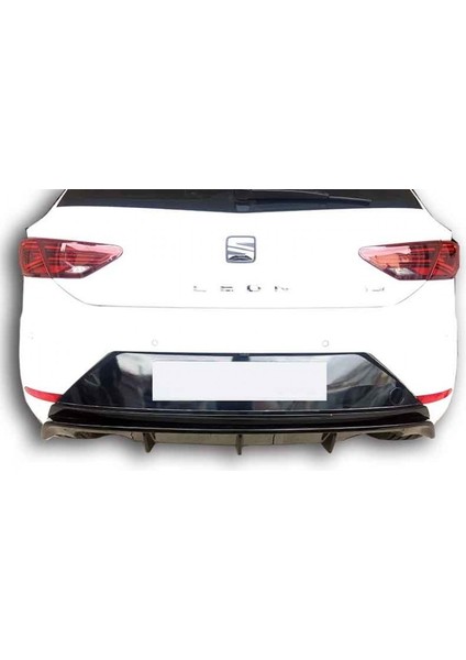 Seat Leon (2017 - 2019) Çift Çıkış Arka Tampon Eki - Difüzör (Plastik) modelleri