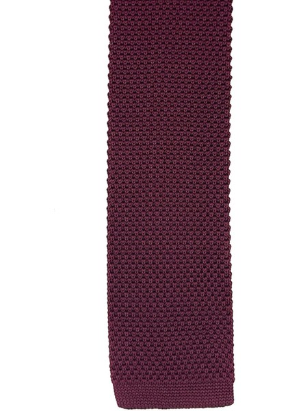 Bordo Düz Çiçek Motifli Örgü Kravat ÖR8322 fiyatları