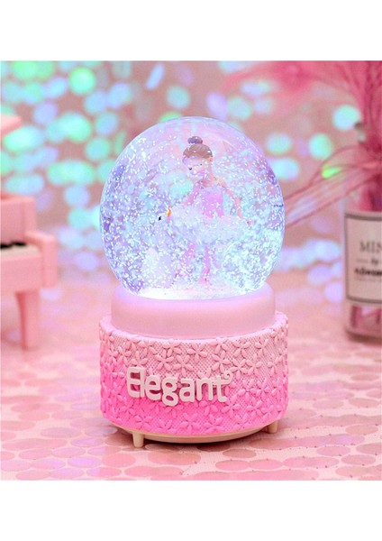 Balerin Kız Temalı Püskürtmeli Işıklı ve Müzikli Kar Küresi
