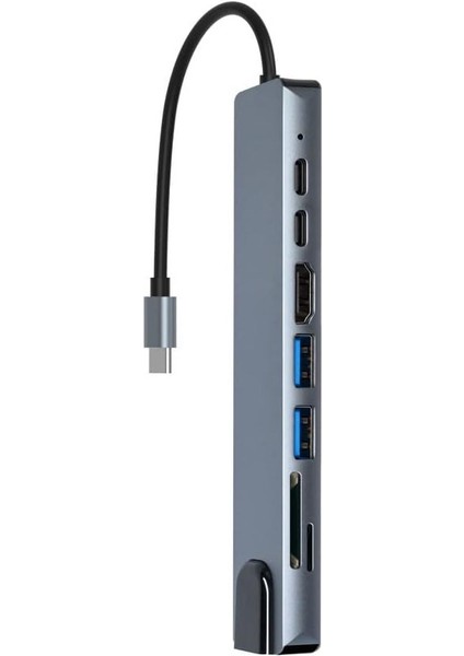 Hubify, 8in1 Usb-C Hub : 4K HDMI + Rj 45 Ethernet + 87W Pd + 1x Usb-C + 2x USB 3.0 + Sd/tf ; Bilgisayar,telefon,tablet,laptop ile Uyumludur.