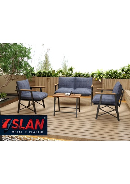 Starling Model Balkon Cafe Bahçe Takımı Metal Koltuk Takımı Bahçe Mobilyası Çay Seti 2+1+1+Sehpa fiyatları
