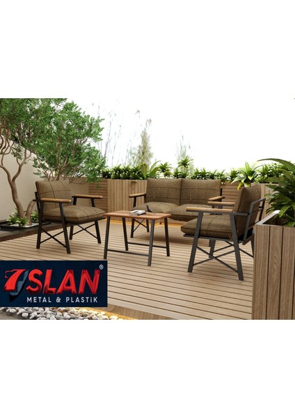 Starling Model Balkon Cafe Bahçe Takımı Metal Koltuk Takımı Bahçe Mobilyası Çay Seti 2+1+1+Sehpa modelleri