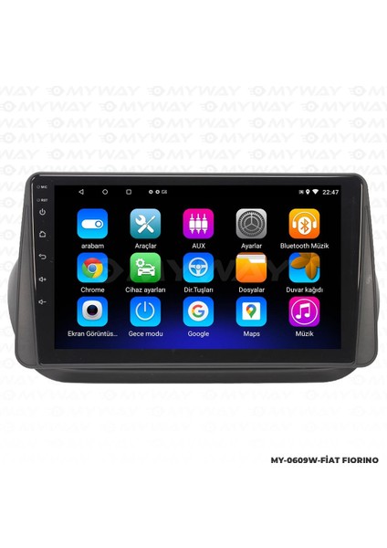 Fiat Fiorino Android 12 Multimedya Carplay 2gb RAM+32GB HDD Navigasyon Ekran