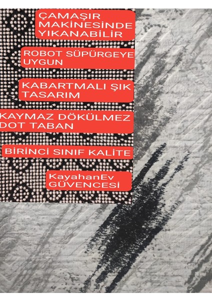 Sarar Kaymaz Tabanlı Kabartmalı Yıkanabilir Salon Koridor Yatak Odası Mutfak Lüx Kesme Halı Yolluk Gri Siyah modelleri
