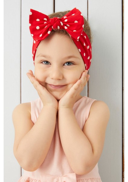 Kırmızı Beyaz Puantiyeli El Yapımı Yumuşak Fiyonk Bağlamalı Doğal Pamuklu Penye Bebek Çocuk Kız Bandana Best Of Serisi fiyatları