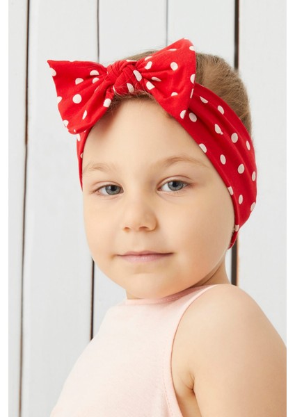 Kırmızı Beyaz Puantiyeli El Yapımı Yumuşak Fiyonk Bağlamalı Doğal Pamuklu Penye Bebek Çocuk Kız Bandana Best Of Serisi modelleri