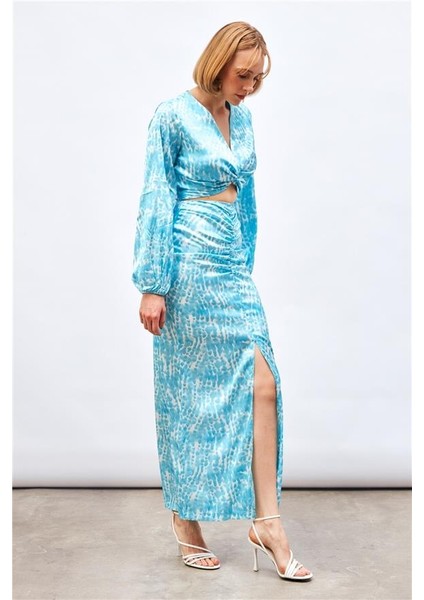 Önü Büzgüllü Yırtmsçlı Etek 1173-4016 modelleri