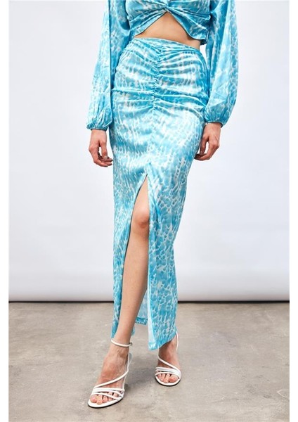 Önü Büzgüllü Yırtmsçlı Etek 1173-4016 indirimleri