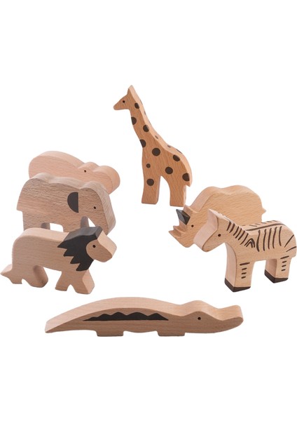 Ham Ahşap Vahşi Hayvan Seti fiyatları