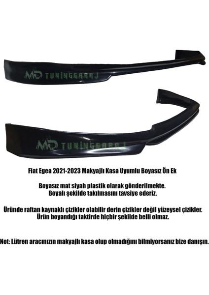 Fiat Egea 2021-2023 Boyasız Plastik Ön Tampon Eki