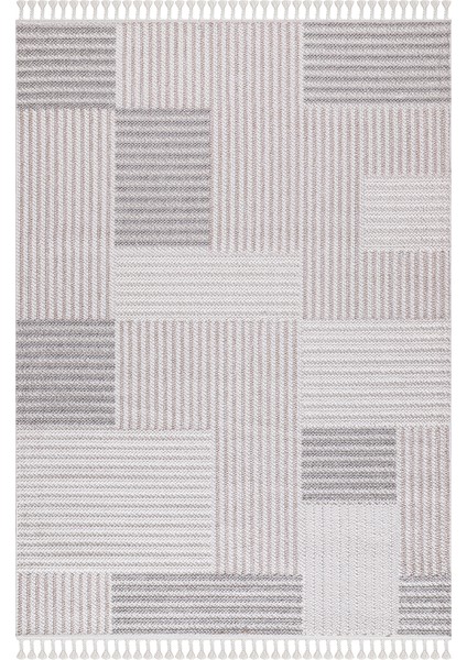 Carina 8339B Beyaz-Bej Dekoratif Makine Halısı