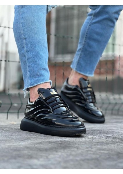 Wagoon WG094 Kömür Rugan Erkek Casual Ayakkabı