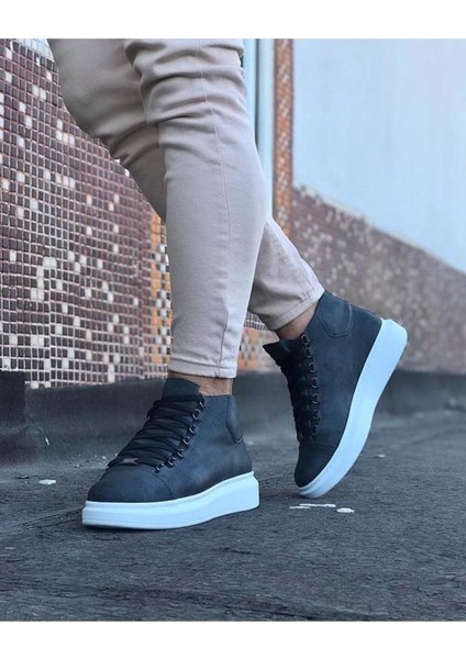 Wagoon WG032 Gri Bağcıklı Sneakers Yarım Bilek Bot