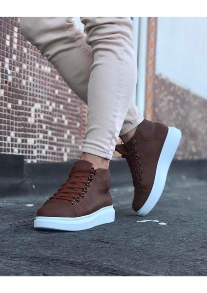 Wagoon WG032 Taba Bağcıklı Sneakers Yarım Bilek Bot