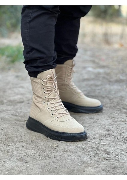 Wagoon WG012 Bej Kömür Süet Cilt Uzun Bağcıklı Bot indirimleri