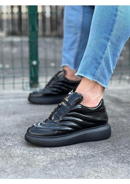 Wagoon WG094 Kömür Rugan Erkek Casual Ayakkabı