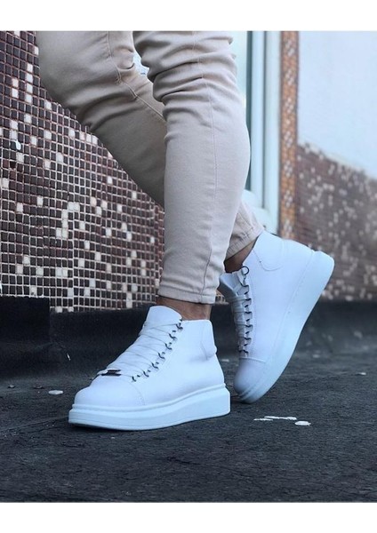 Wagoon WG032 Beyaz Bağcıklı Sneakers Yarım Bilek Bot modelleri