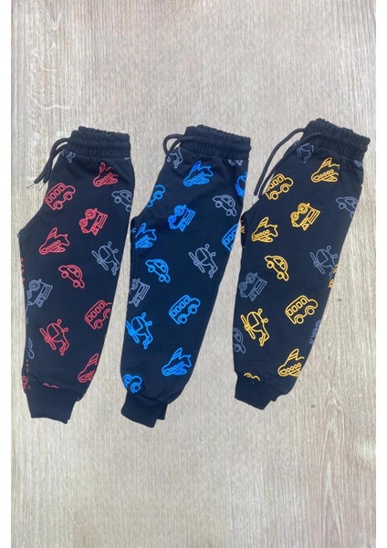 Mojo Erkek Bebek 1-4 Yaş Taşıt Baskılı Eşofman Altı 300 Siyah-Kırmızı modelleri