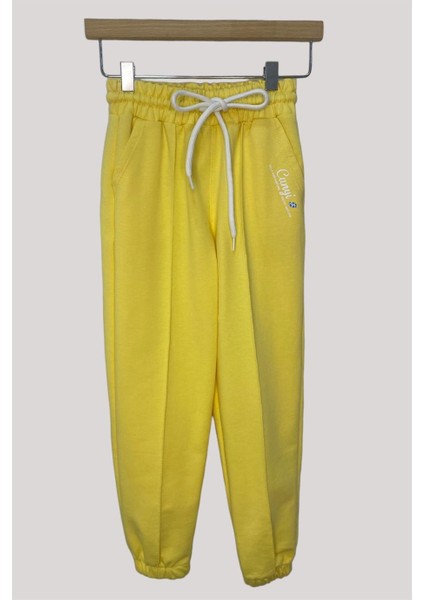 Mojo Kız Çocuk Biye Detaylı Paçası Lastikli Eşofman Altı 25001 Sarı